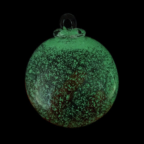 Planète Phosphorescente BOULE DE NOËL  - Transparente poudrée phosphorescente