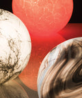 Lampe à poser ALBATRE Globe albatre - blanc, filaments métaliques
