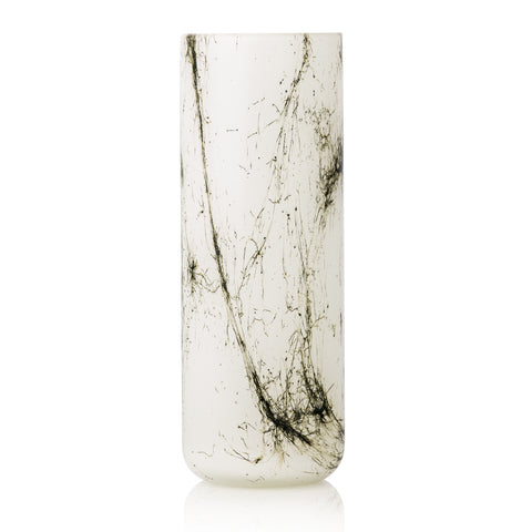 Vase haut Velvet ALBATRE  - blanc, incrustation métal