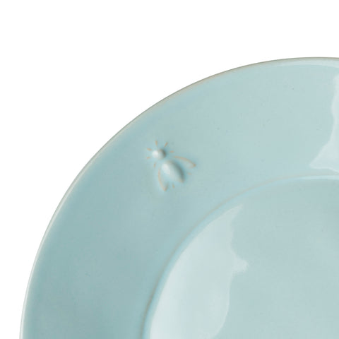 Lot de 4 assiettes à dessert bleu ABEILLE céramique  - Bleu turquoise clair