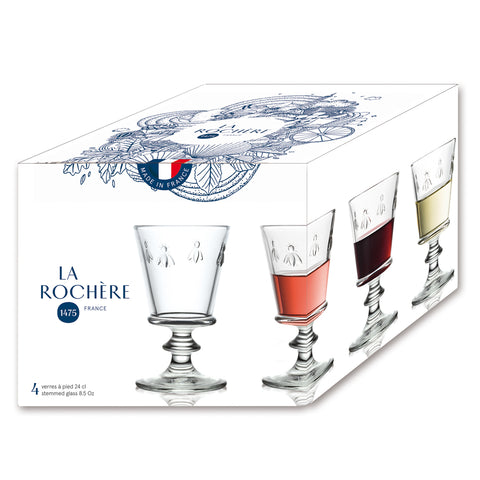 Coffret de 4 verres à vin ABEILLE  - Transparent