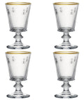 Coffret de 4 verres à pied ABEILLE bord or - Bord or
