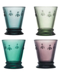 Coffret de 4 gobelets ABEILLE 4 couleurs assorties - Emeraude, Vert Olive, Bleu nuit, Aubergine