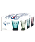 Coffret de 4 verres à vin ABEILLE 4 couleurs assorties - Emeraude, Vert Provence, Bleu nuit, Aubergine