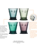 Coffret de 4 gobelets ABEILLE 4 couleurs assorties - Emeraude, Vert Olive, Bleu nuit, Aubergine