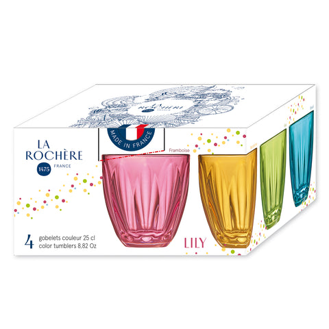 Confezione da 4 Bicchieri LILY colorati