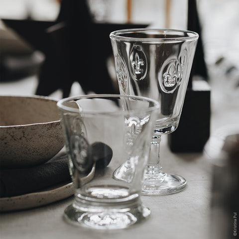 Lot de 6 Verres à vin FLEUR DE LYS  - transparent