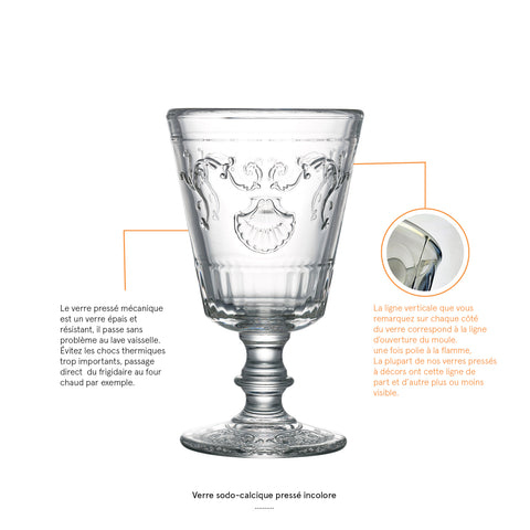Lot de 6 verres à vin VERSAILLES  - transparent