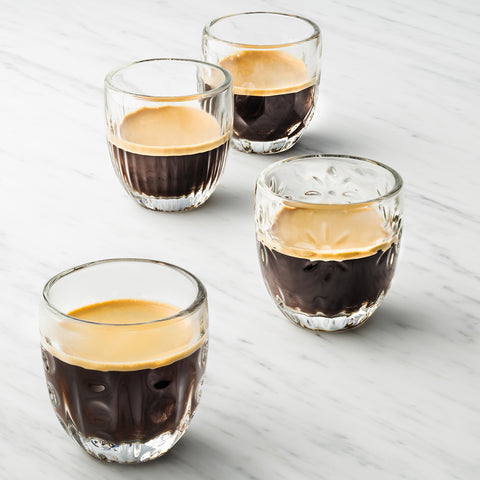 Lot de 6 tasses expresso fleurs TROQUET  - transparent