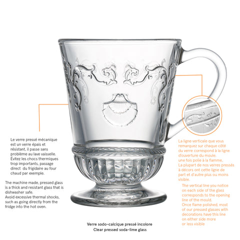 Lot de 6 Mugs VERSAILLES  - transparent