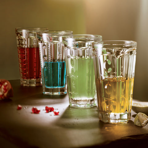 Lot de 6 long drink Perles SAGA  - Transparent
