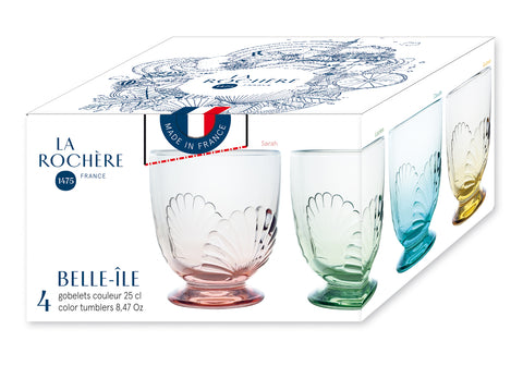 Set of 4 BELLE-ÎLE assorted color tumblers