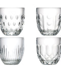 Coffret de 4 gobelets TROQUET 4 motifs différents - transparent