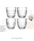 Coffret de 4 gobelets TROQUET 4 motifs différents - transparent