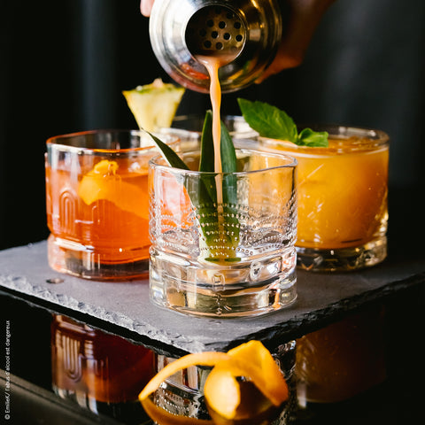 Coffret 4 gobelets à Whisky DANDY 4 motifs assortis