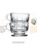 Lot de 6 tasses expresso FLORE  - Transparent
