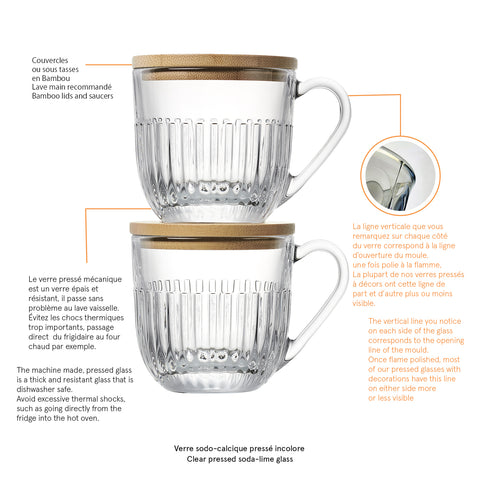 Coffret de 2 tasses avec couvercles OUESSANT /sous tasses en bambou