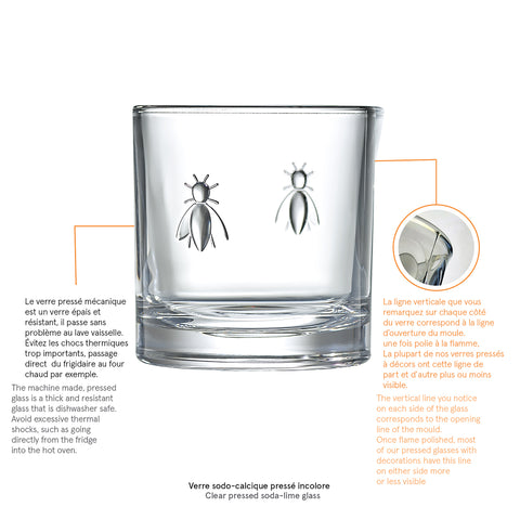 Lot de 4 verres  à whisky ABEILLE