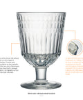 Lot de 6 verres à pied CÔTES  - Transparent